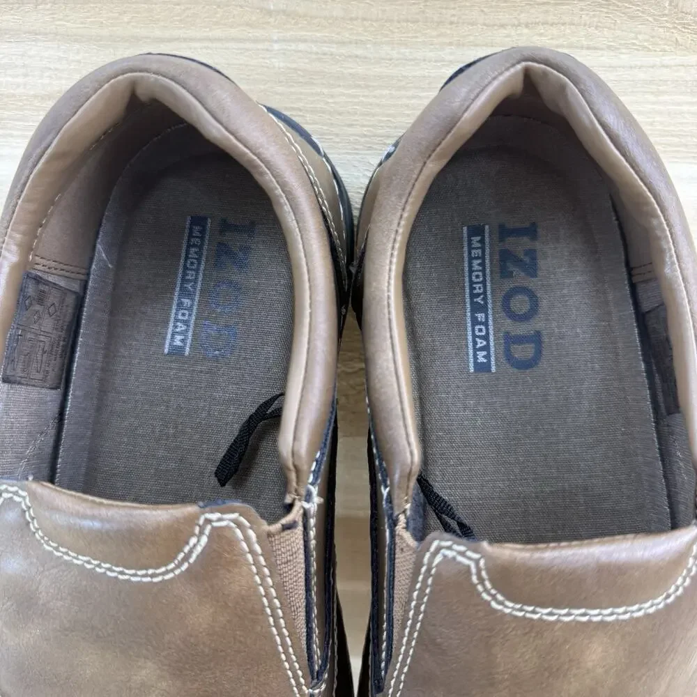 Izod Charlie Dark Tan Brown Slip On Loafer Memory Foam Men’s Size 9M